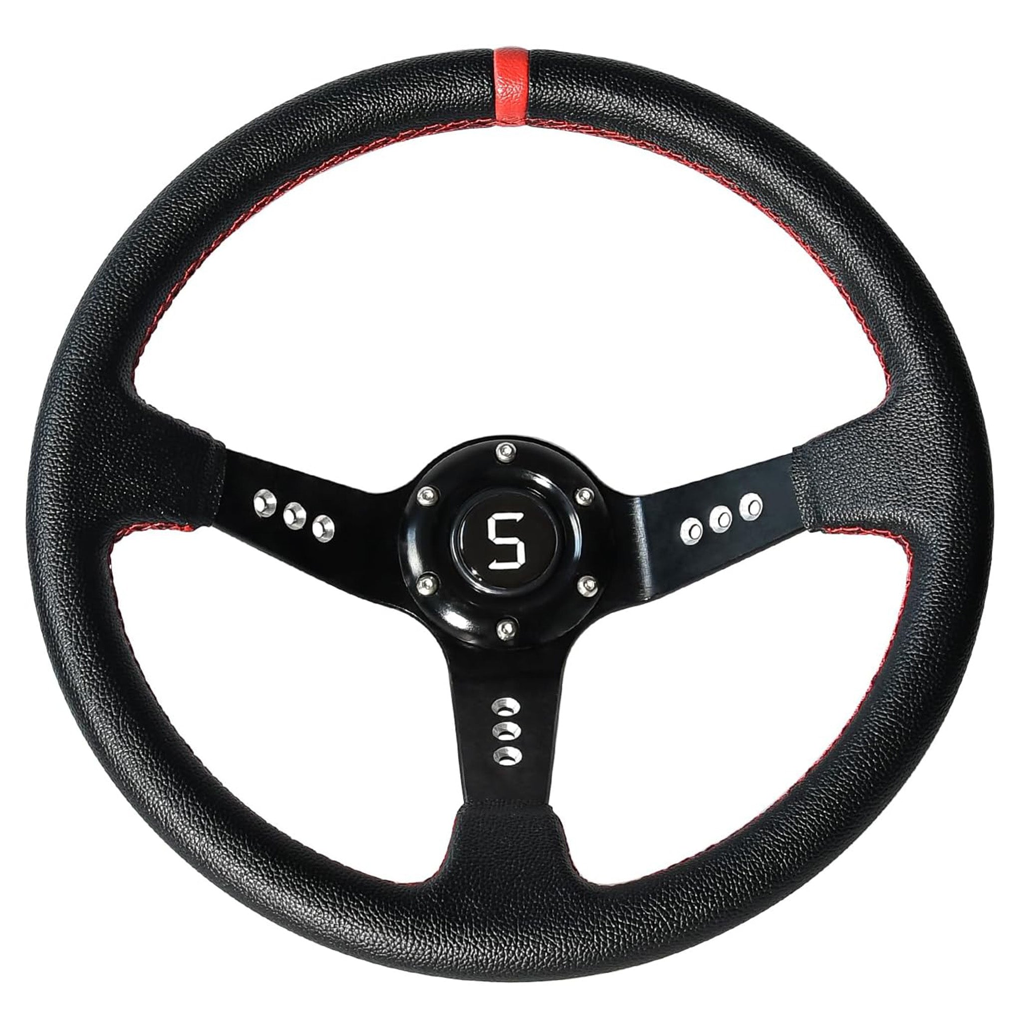 Golf-Cart-Steering-Wheel-Red-Stripe